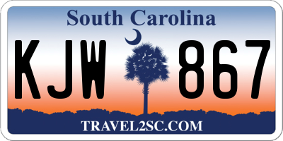 SC license plate KJW867