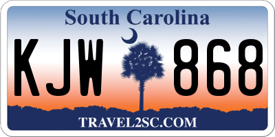 SC license plate KJW868