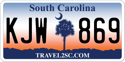 SC license plate KJW869