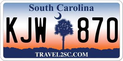 SC license plate KJW870