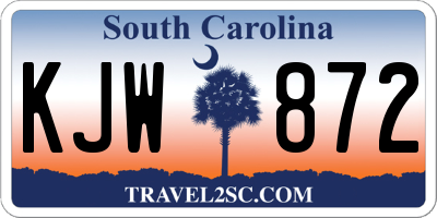 SC license plate KJW872