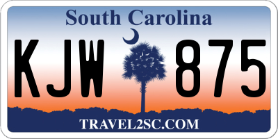 SC license plate KJW875