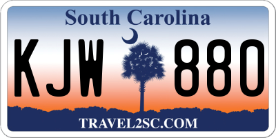SC license plate KJW880