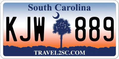 SC license plate KJW889