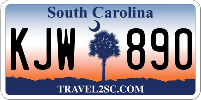 SC license plate KJW890