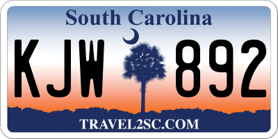 SC license plate KJW892