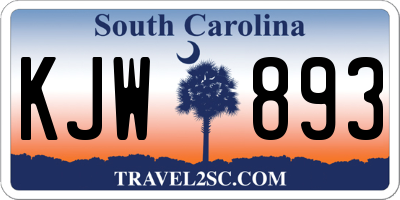 SC license plate KJW893