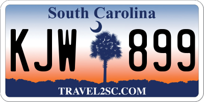 SC license plate KJW899