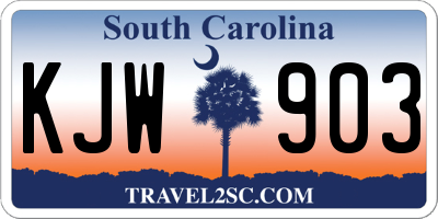 SC license plate KJW903