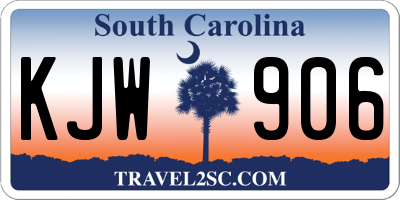 SC license plate KJW906
