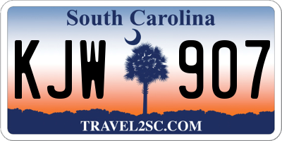 SC license plate KJW907