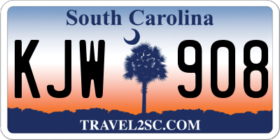 SC license plate KJW908