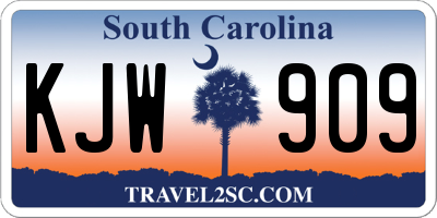 SC license plate KJW909