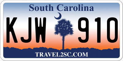 SC license plate KJW910