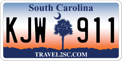 SC license plate KJW911
