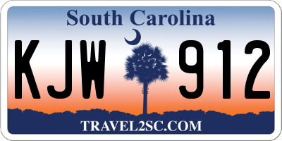 SC license plate KJW912