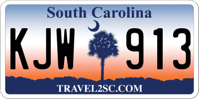 SC license plate KJW913