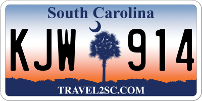 SC license plate KJW914