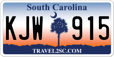 SC license plate KJW915