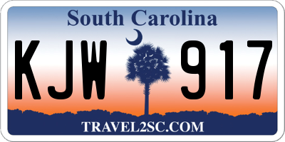 SC license plate KJW917