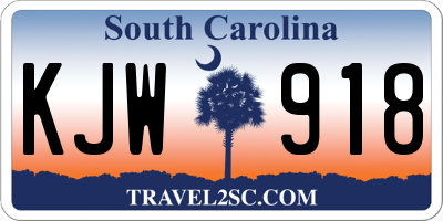 SC license plate KJW918