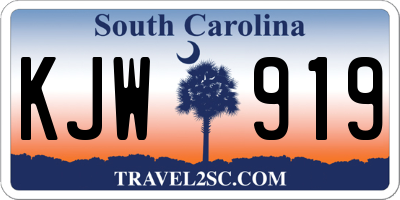 SC license plate KJW919