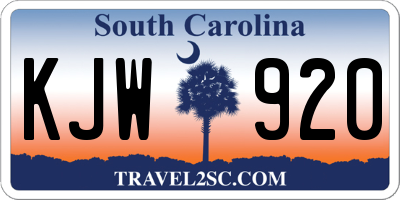 SC license plate KJW920