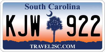 SC license plate KJW922