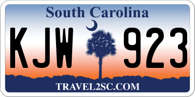 SC license plate KJW923