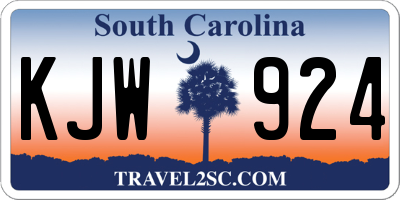 SC license plate KJW924