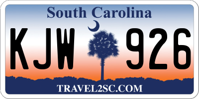SC license plate KJW926