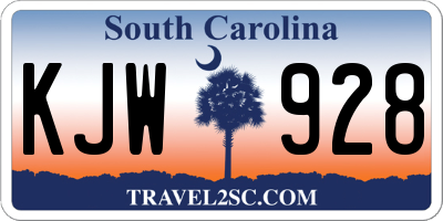 SC license plate KJW928