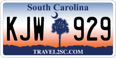 SC license plate KJW929