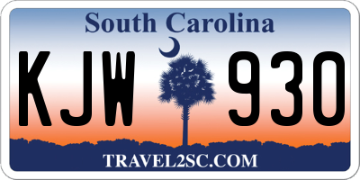 SC license plate KJW930