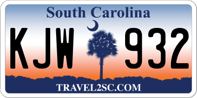 SC license plate KJW932