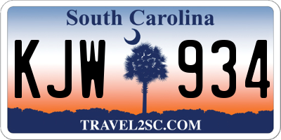 SC license plate KJW934