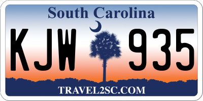 SC license plate KJW935