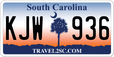 SC license plate KJW936