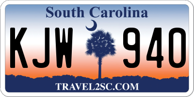 SC license plate KJW940