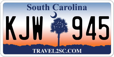 SC license plate KJW945