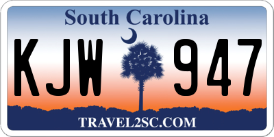 SC license plate KJW947