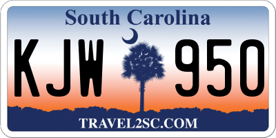 SC license plate KJW950