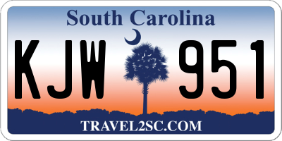 SC license plate KJW951