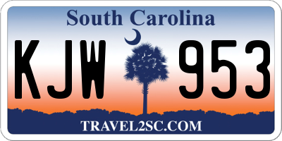 SC license plate KJW953