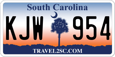 SC license plate KJW954
