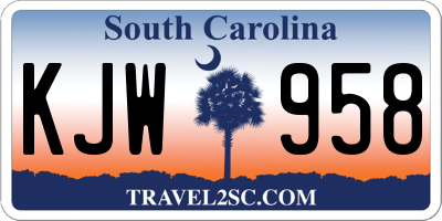 SC license plate KJW958