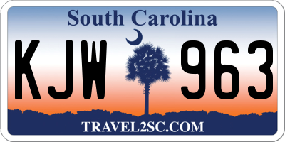 SC license plate KJW963