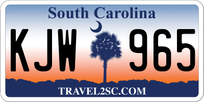 SC license plate KJW965