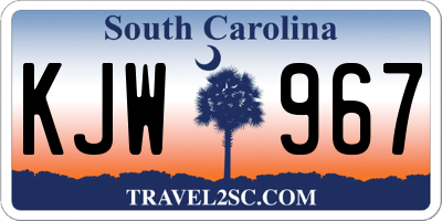 SC license plate KJW967