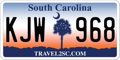 SC license plate KJW968